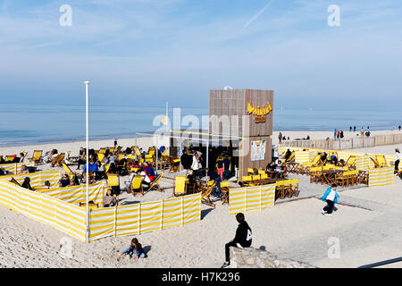 Strandcafé in le Touquet-Paris-Plage, Pas-De-Calais, Frankreich Stockfoto