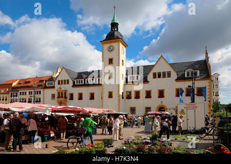 Freiberger Obermarkt Rathaus Rathaus Marktplatz Stockfoto