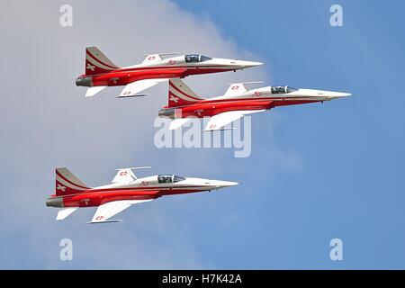 Patrouille Suisse aerobatic Anzeige Mannschaft. Stockfoto