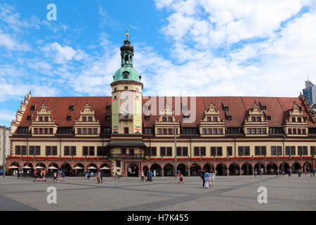 Leipzig Altes Rathaus Markt Marktplatz altes Rathaus-Marktplatz Stockfoto