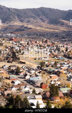 Die Innenstadt von Butte Montana mit Winter-Einstellung in Stockfoto