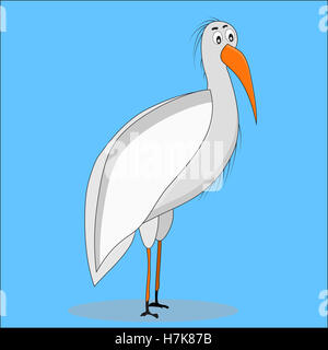 Ibis Vogel Cartoon. Silberreiher und weißes Ibis, Kolibri und Waldrappen. Vektor-illustration Stockfoto