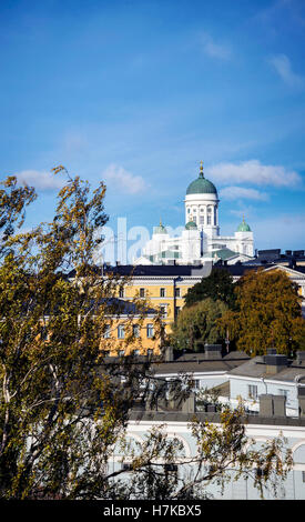 Dom-Wahrzeichen und zentralen Blick auf die Stadt in Finnland helsinki Stockfoto