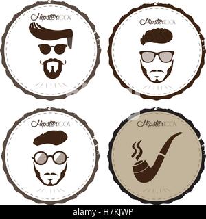 Etiketten mit verschiedenen Hipster Icons, Vektor-illustration Stock Vektor