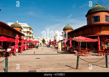 Markt Gebäude Olhao, Algarve, Portugal Stockfoto