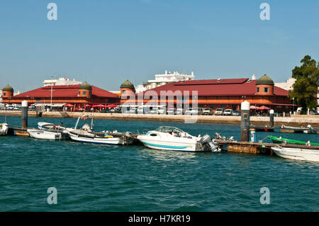 Boote, Meer, Olhao, Algarve, Portugal Stockfoto