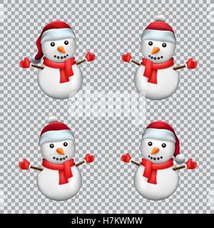 Schneemann in Nikolausmütze Stock Vektor