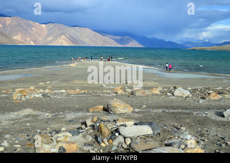 Pangong Tso See Landschaftsansicht Leh Ladakh Kaschmir Indien Stockfoto