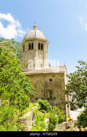 Abtei von San Fruttuoso Glockenturm Ligure Italien Stockfoto