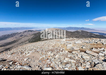 Blick von der Wheeler Peak Trail im Great Basin National Park im Osten Nevada. Stockfoto