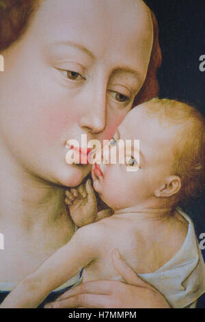 Brüssel, Belgien - 3. November 2016: Maria mit dem Jesuskind, Malerei Reated von der berühmten flämischen Künstler Rogier van der wir Stockfoto