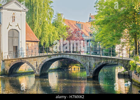 Minnewater See und Begijnhof Brügge Belgien Stockfoto