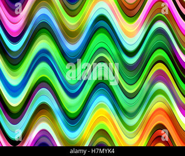 Bunte leuchtende digitalen Wellen Muster abstrakt Abbildung. Stockfoto