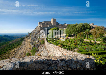 Portugal, Alentejo, historischen walled Stadt von Marvao, das Schloss und Gärten Stockfoto