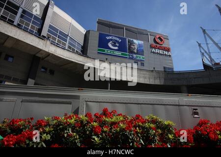 Juni 4, 2011; Vancouver, BC, Kanada; eine allgemeine Ansicht vor dem Spiel zwei der 2011 Stanley Cup Finals zwischen den Vancouver Canucks und die Boston Bruins in der Rogers Arena. Stockfoto