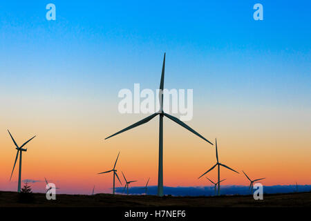 Whitelee Windfarm, in der Nähe von Glasgow, Scotland, UK. Dieser Windpark ist die größte auf Shore Windparks in Großbritannien. Stockfoto