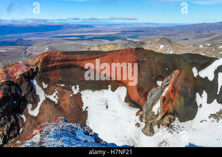 Blick von der rot-Krater im Winter Tongariro Alpine Crossing, Neuseeland Stockfoto