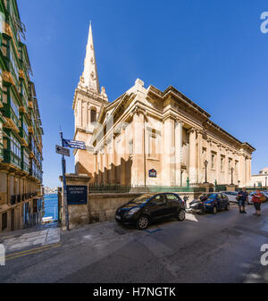 Valletta, ummauerte Stadt Hafen von Malta. St Paul's pro-Cathedral. Stockfoto