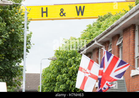 Harland und Wolff den Schiffbau Kran (Sampson) Turm über East Belfast Stockfoto