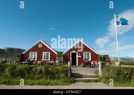 Restaurant und Bar, vesturland Region, Halbinsel Snaefellsnes, Arnarstapi Stockfoto