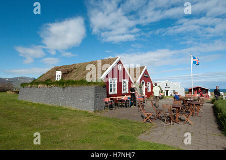 Restaurant und Bar, vesturland Region, Halbinsel Snaefellsnes, Arnarstapi Stockfoto
