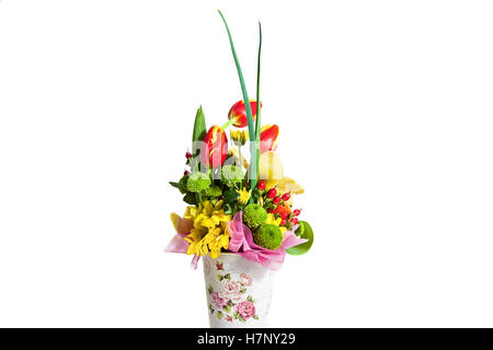 Blume Blumenstrauß Komposition für den Urlaub, Frühling Blumenstrauß für Ihren Liebling, festliche Blumenstrauß für eine weddin Stockfoto
