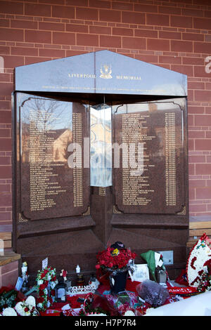 Hillsborough Memorial Anfield Road Liverpool fc uk Stockfoto