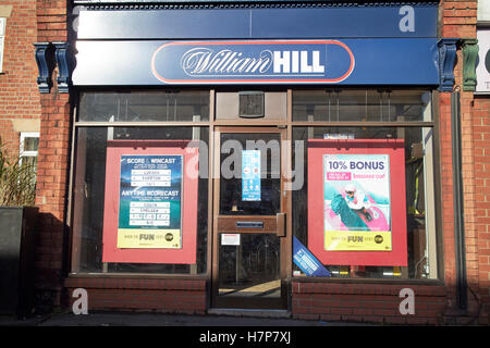 William Hill Buchmacher Hauptstraße Büro Wigan England uk Stockfoto