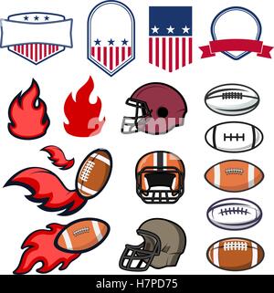 Reihe von American Football Embleme Gestaltungselement und Vorlagen. A Stock Vektor
