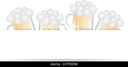 Bier Glas Vektor Illustration Aquarelle banner Stock Vektor