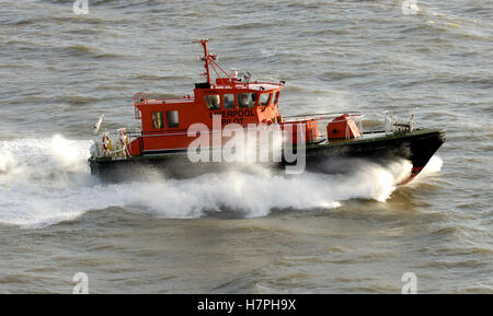 Liverpool Pilot starten "Sturmvogel" auf hoher See Fluss Mersey, Liverpool, England, UK. Stockfoto