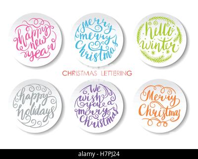 Frohe Weihnachten Designset Schriftzug. Stock Vektor