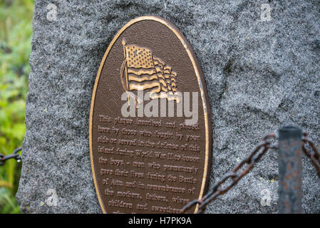 Alaska, Aleuten-Inselkette, Attu Island. Der westlichste Punkt in den USA. WWII historischen Marker. Stockfoto