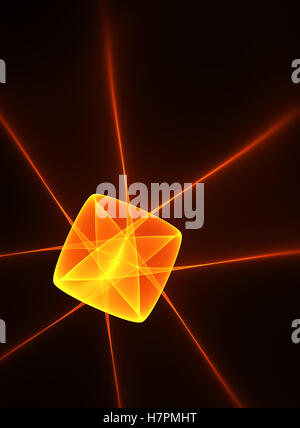 Abstrakte Fraktal Diamant auf schwarz Stockfoto