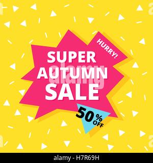 Herbst Sommer Sale Banner. Beeilen Sie sich eines Tages Angebot, Sonderangebot, big Verkauf Abstand. Editierbare helles Lager Vektor-Illustration. Ye Stock Vektor