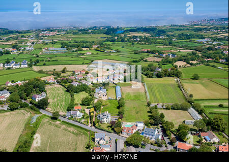 Luftbild auf Guernsey Stockfoto