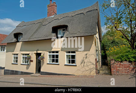 Kersey, Reetdachhaus, Suffolk, East Anglia, England, Stockfoto