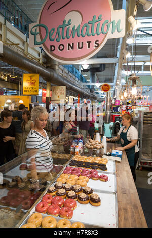 Reiseziel Donuts am Norden Markt Börse est 1876, Columbus, Ohio, USA Stockfoto