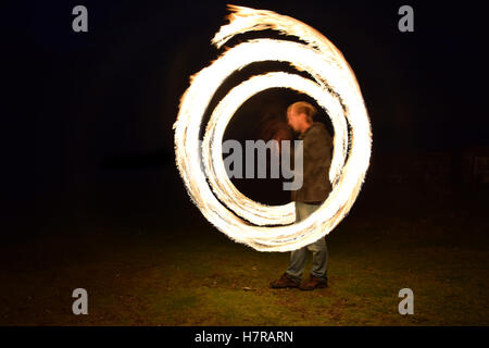 Spinnerei Feuerpoi Stockfoto