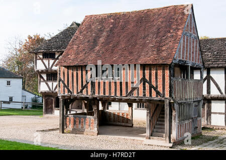 Titchfield Markthalle verlegt und an der Weald und Downland Open Air Museum in Singleton, West Sussex rekonstruiert. Stockfoto