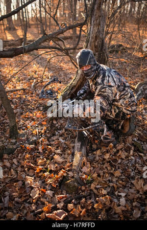 Hunter Boden Stalking Whitetail Deer Stockfoto