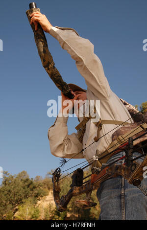 Elch Hunter Bugles Elch Stockfoto