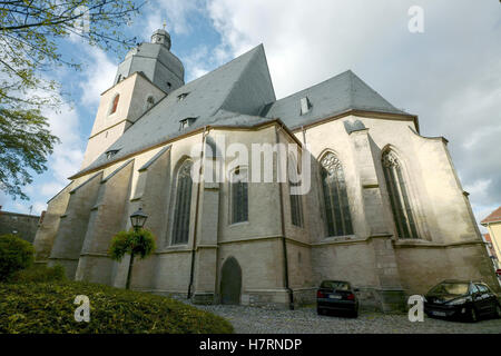 Eisleben, Deutschland. 2. November 2016. Die St. Petri-Pauli-Kirche in dem, die Reformator Martin Luther (1483-1546) am 11 November 1483 in Eisleben, Deutschland, 2. November 2016 getauft wurde. Foto: PETER ENDIG/Dpa/Alamy Live News Stockfoto