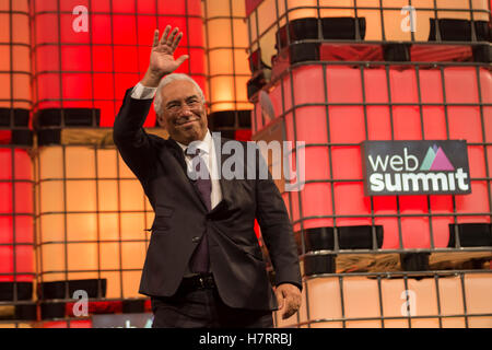 Lissabon, Portugal. 7. November 2016. Premierminister der Regierung von Portugal, Antonio Costa im Web Summit 2016, in Lissabon, Portugal-Credit: Alexandre de Sousa/Alamy Live News Stockfoto