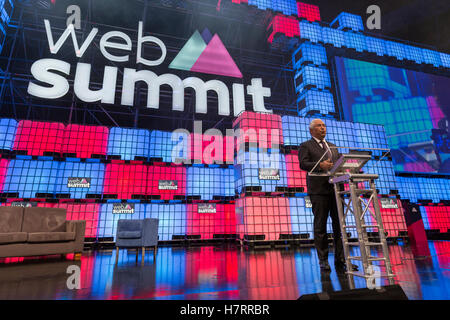 Lissabon, Portugal. 7. November 2016. Premierminister der Regierung von Portugal, Antonio Costa im Web Summit 2016, in Lissabon, Portugal-Credit: Alexandre de Sousa/Alamy Live News Stockfoto