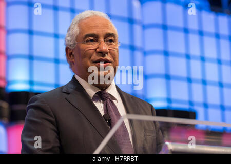 Lissabon, Portugal. 7. November 2016. Premierminister der Regierung von Portugal, Antonio Costa im Web Summit 2016, in Lissabon, Portugal-Credit: Alexandre de Sousa/Alamy Live News Stockfoto