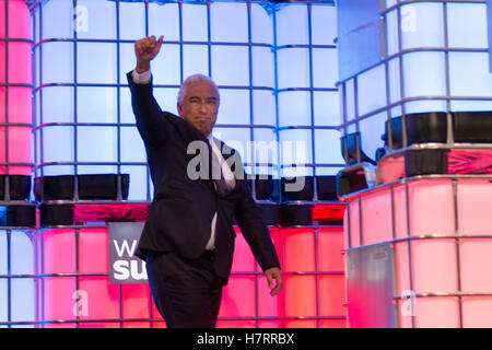 Lissabon, Portugal. 7. November 2016. Premierminister der Regierung von Portugal, Antonio Costa im Web Summit 2016, in Lissabon, Portugal-Credit: Alexandre de Sousa/Alamy Live News Stockfoto