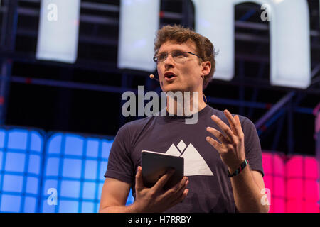 Lissabon, Portugal. 7. November 2016. Gründer & CEO von Web Summit, Paddy Cosgrave, im Web Summit 2016, in Lissabon, Portugal-Credit: Alexandre de Sousa/Alamy Live News Stockfoto