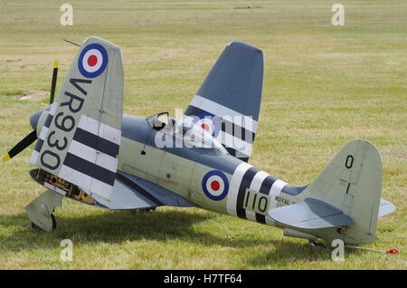 Hawker Sea Fury, groß angelegte Flugmodelle auf RAF Cosford Flugplatz Stockfoto