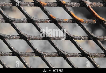 Nahaufnahme von einem leicht rostigen Kochen Rost. Stockfoto